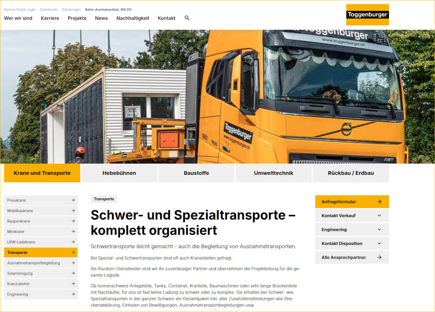 Schwer- und Spezialtransporte – komplett organisiert